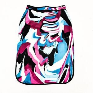 Bisou Bisou Michele Patterned Pencil Skirt Round Edges Size Small